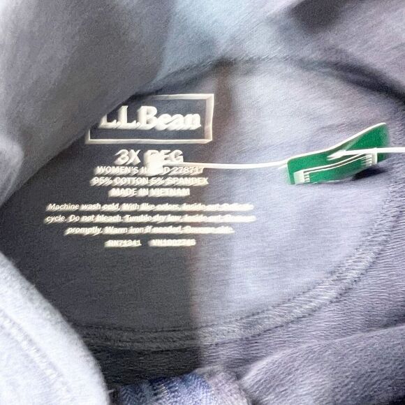 L.L. Bean Sweater Womens 3X Zip up Hoodie Lightweight Stretch Navy Blue New - Picture 6 of 7
